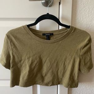 Olive green crop top